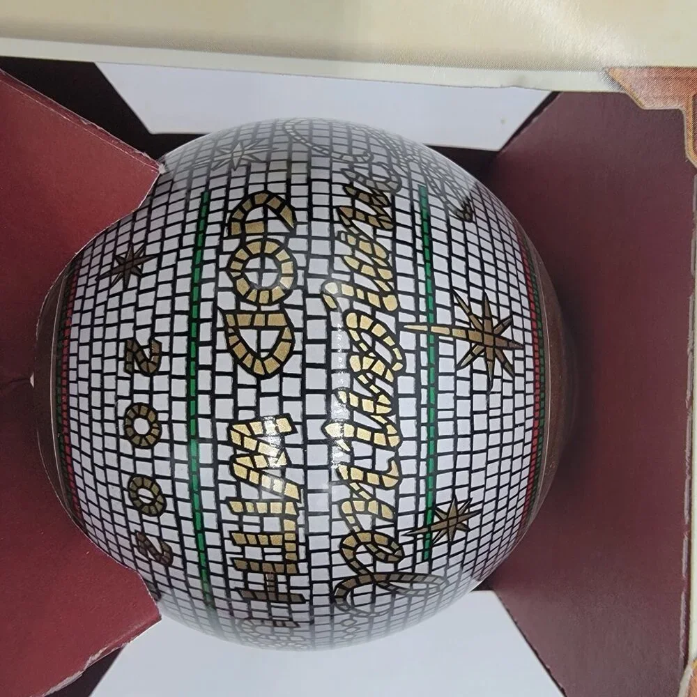 Vintage 2002 Hallmark Christmas Glass Ornament God With Us‎